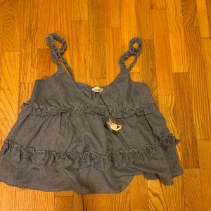 BNWT Blue Baby Doll Tank Top